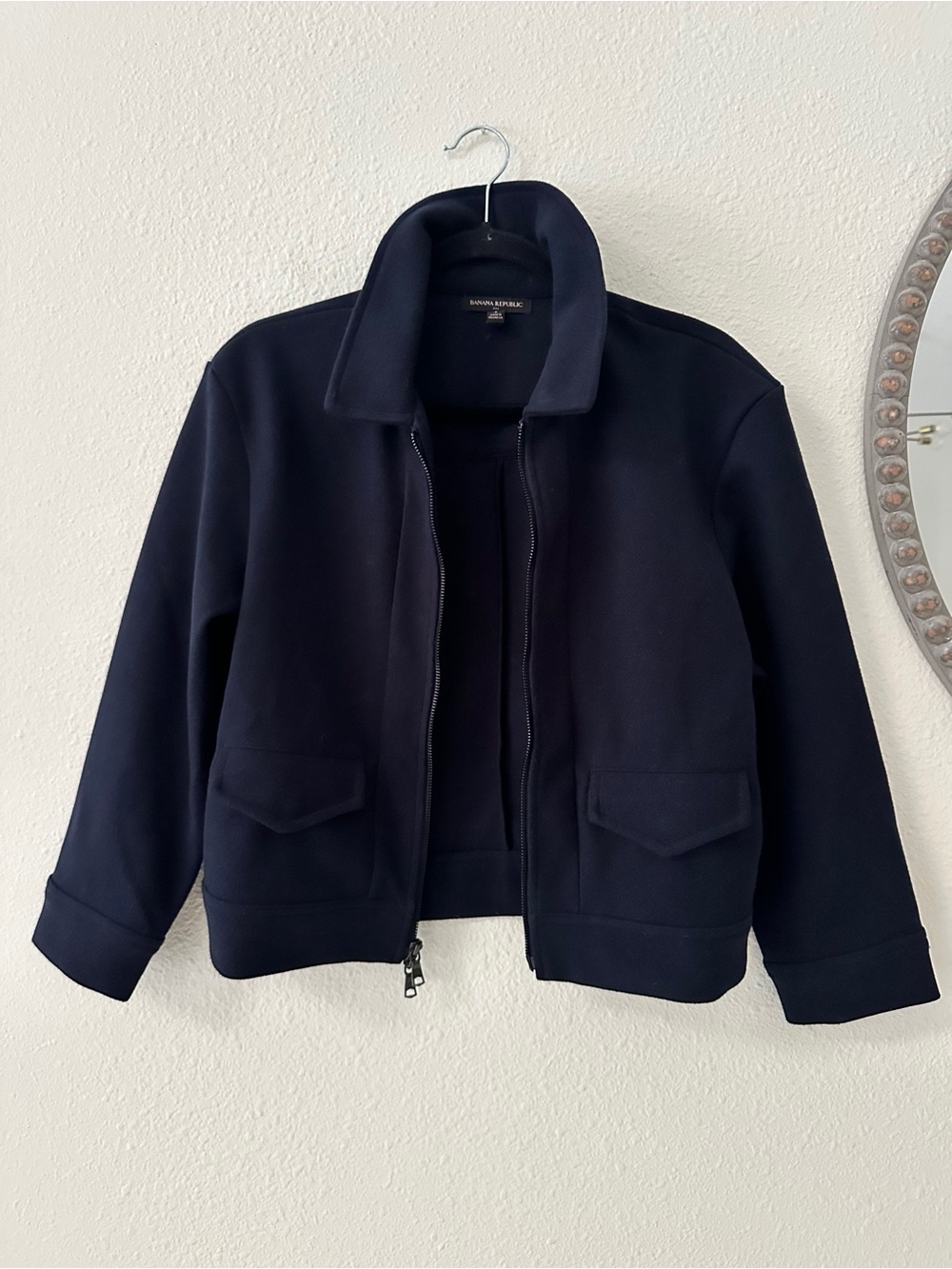 Banana Republic Dark Navy Zip-Front  Bomber Jacket - Picture 6 of 8